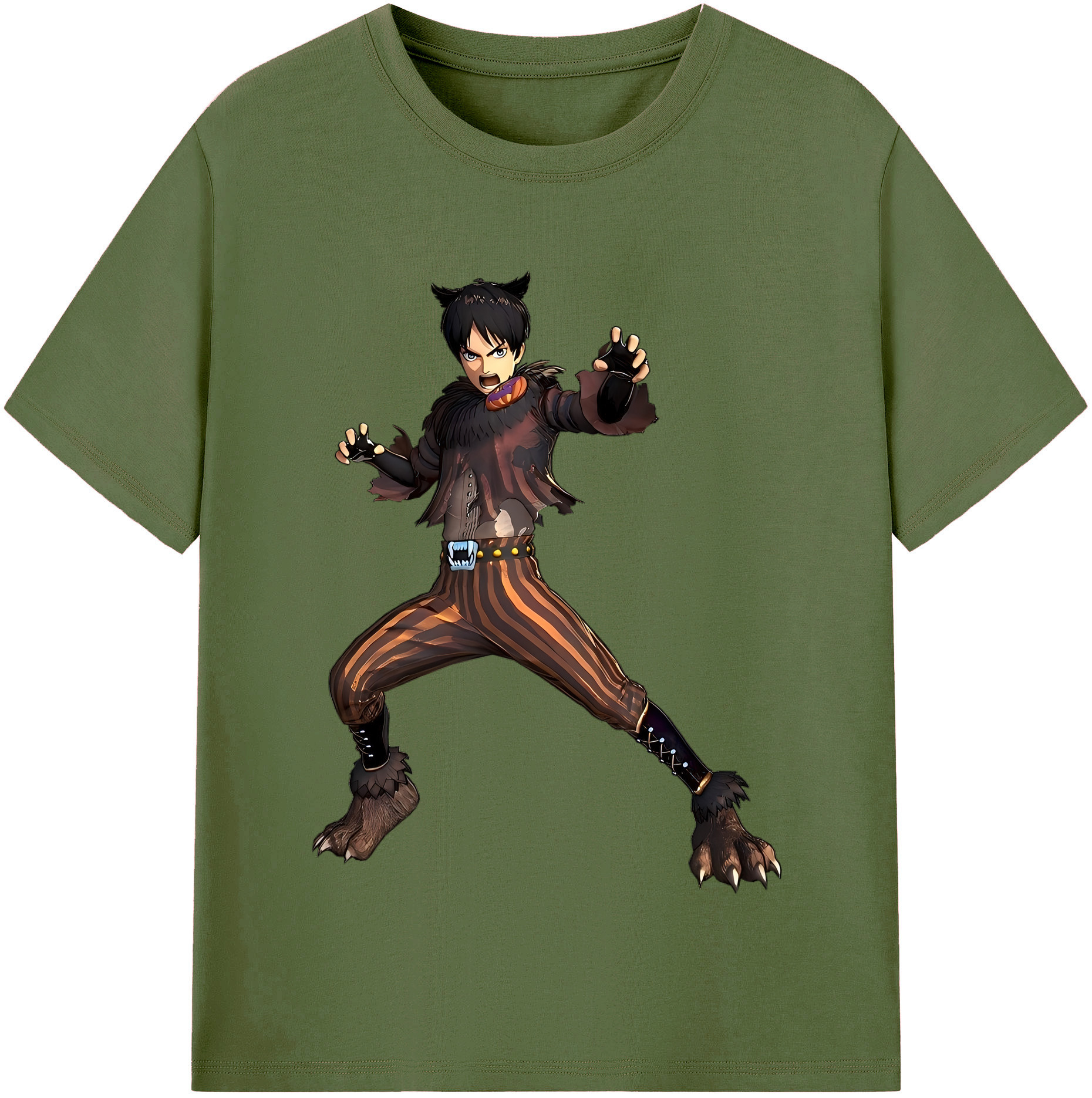 （画像用） 進撃の巨人 エレン･イェーガー Attack on Titan Eren Jäger 綿100％半袖Tシャツ（フロントプリント）
